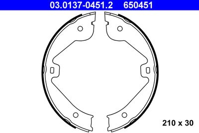 Brake Shoe Set, parking brake ATE 03.0137-0451.2