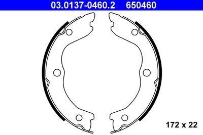 Brake Shoe Set, parking brake ATE 03.0137-0460.2