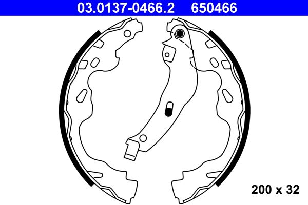 ATE 03.0137-0466.2 Brake Shoe Set