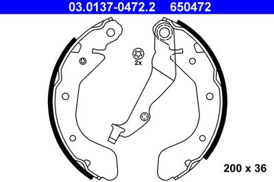 Brake Shoe Set ATE 03.0137-0472.2