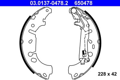 Brake Shoe Set ATE 03.0137-0478.2