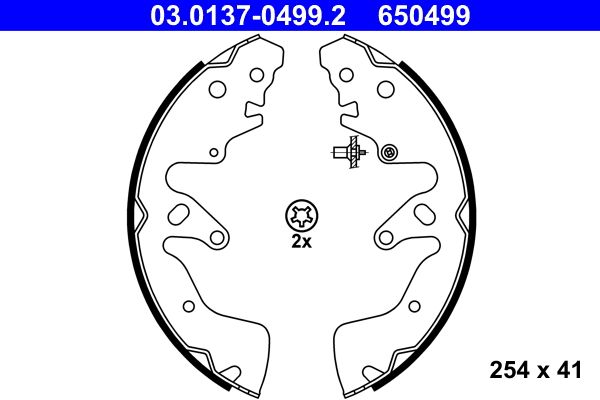 ATE 03.0137-0499.2 Brake Shoe Set