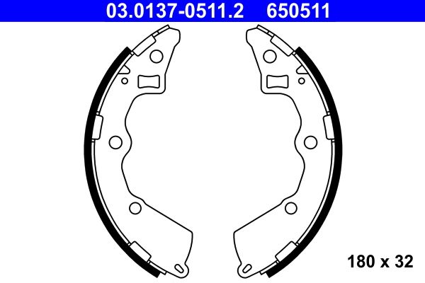 ATE 03.0137-0511.2 Brake Shoe Set