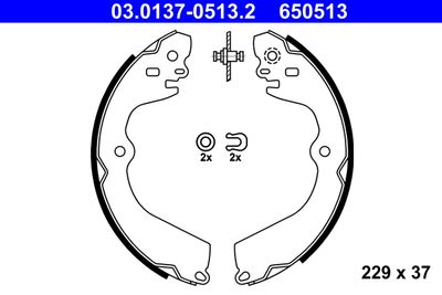 Brake Shoe Set ATE 03.0137-0513.2