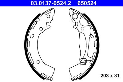 Brake Shoe Set ATE 03.0137-0524.2