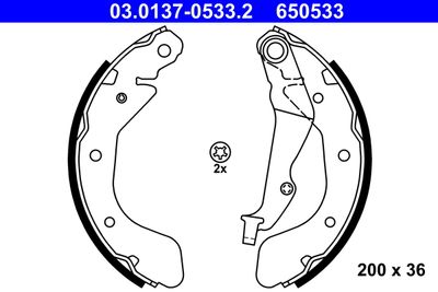 Brake Shoe Set ATE 03.0137-0533.2