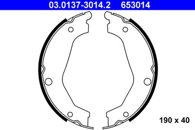 Brake Shoe Set, parking brake ATE 03.0137-3014.2