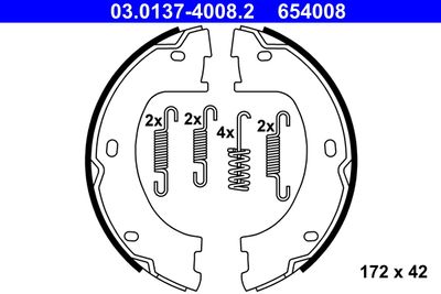 Brake Shoe Set, parking brake ATE 03.0137-4008.2