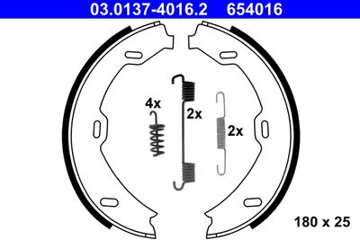 Brake Shoe Set, parking brake ATE 03.0137-4016.2