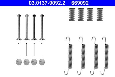 Accessory Kit, parking brake shoes ATE 03.0137-9092.2