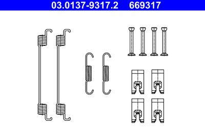 Accessory Kit, brake shoes ATE 03.0137-9317.2