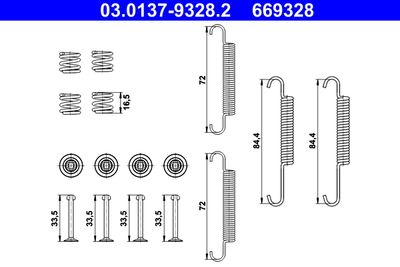 Accessory Kit, parking brake shoes ATE 03.0137-9328.2