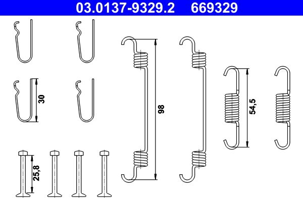 ATE 03.0137-9329.2 Accessory Kit, parking brake shoes