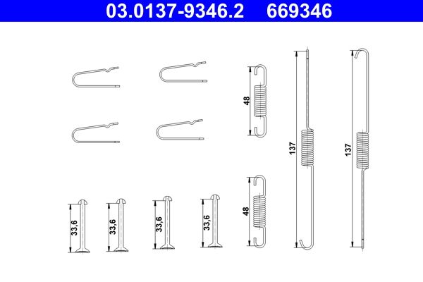 ATE 03.0137-9346.2 Accessory Kit, brake shoes