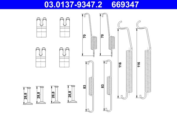 ATE 03.0137-9347.2 Accessory Kit, brake shoes