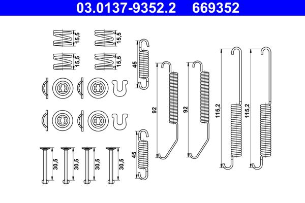 ATE 03.0137-9352.2 Accessory Kit, brake shoes