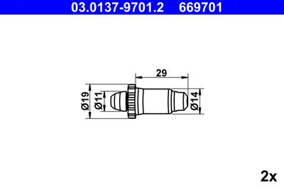 Accessory Kit, parking brake shoes ATE 03.0137-9701.2