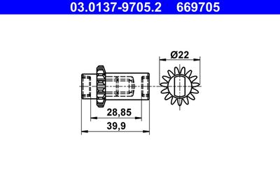 Accessory Kit, parking brake shoes ATE 03.0137-9705.2