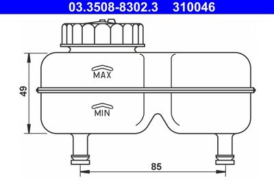 Fluid Reservoir, brake fluid ATE 03.3508-8302.3