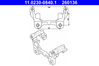 Bracket, brake caliper ATE 11.0230-0840.1