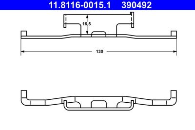 Spring, brake caliper ATE 11.8116-0015.1