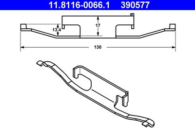 Spring, brake caliper ATE 11.8116-0066.1