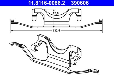 Spring, brake caliper ATE 11.8116-0086.2