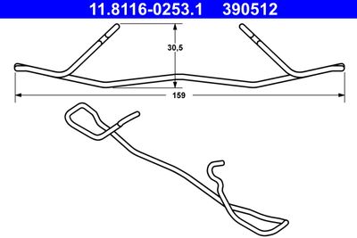 Spring, brake caliper ATE 11.8116-0253.1