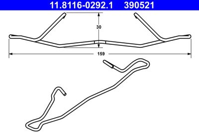 Spring, brake caliper ATE 11.8116-0292.1