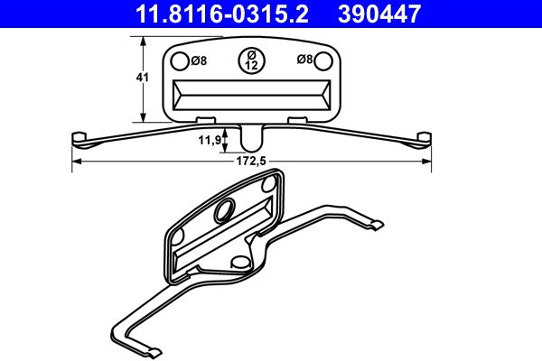 ATE 11.8116-0315.2 Spring, brake caliper