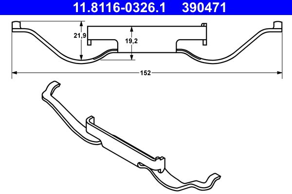 ATE 11.8116-0326.1 Spring, brake caliper