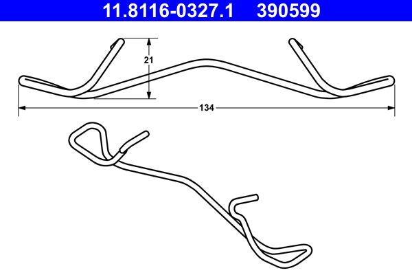 ATE 11.8116-0327.1 Spring, brake caliper