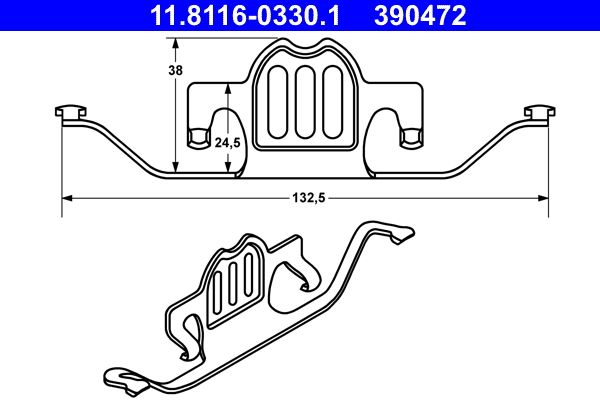 ATE 11.8116-0330.1 Spring, brake caliper