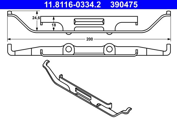 ATE 11.8116-0334.2 Spring, brake caliper