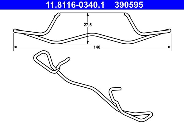 ATE 11.8116-0340.1 Spring, brake caliper