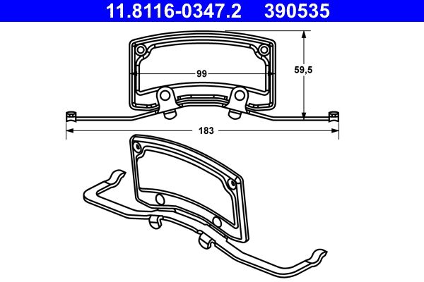 ATE 11.8116-0347.2 Spring, brake caliper