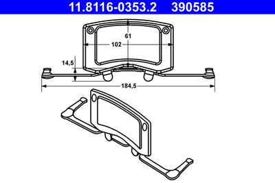 Spring, brake caliper ATE 11.8116-0353.2