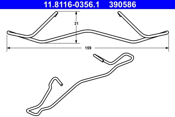 ATE 11.8116-0356.1 Spring, brake caliper