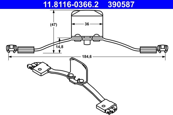 ATE 11.8116-0366.2 Spring, brake caliper