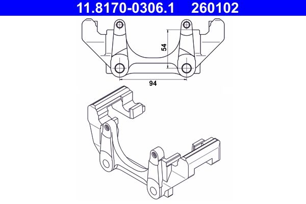 ATE 11.8170-0306.1 Bracket, brake caliper