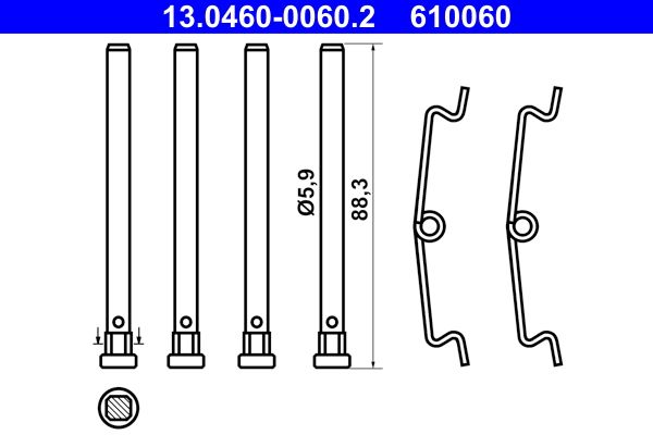 ATE 13.0460-0060.2 Accessory Kit, disc brake pad