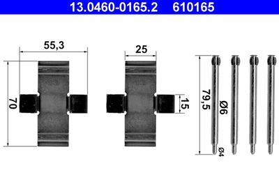 Accessory Kit, disc brake pad ATE 13.0460-0165.2