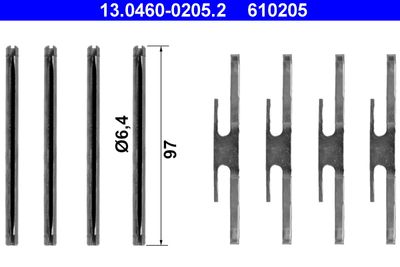 Accessory Kit, disc brake pad ATE 13.0460-0205.2