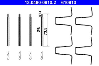 Accessory Kit, disc brake pad ATE 13.0460-0910.2