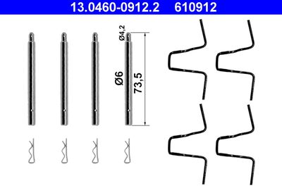 Accessory Kit, disc brake pad ATE 13.0460-0912.2