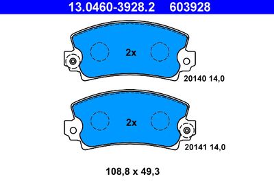 Brake Pad Set, disc brake ATE 13.0460-3928.2