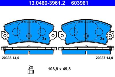 Brake Pad Set, disc brake ATE 13.0460-3961.2