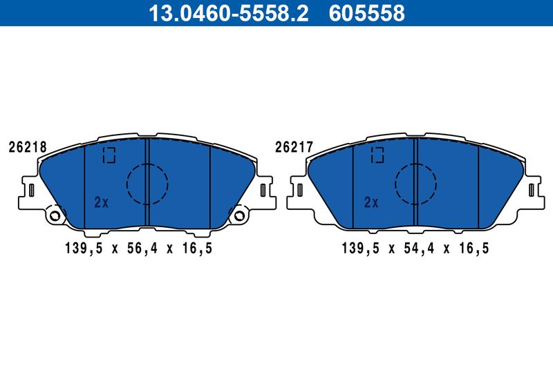 ATE 13.0460-5558.2 Brake Pad Set, disc brake