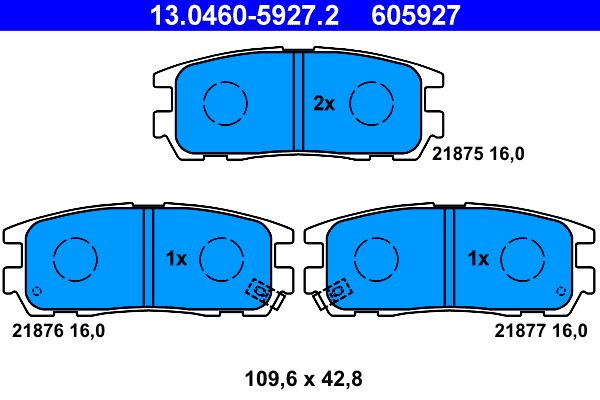 ATE 13.0460-5927.2 Brake Pad Set, disc brake