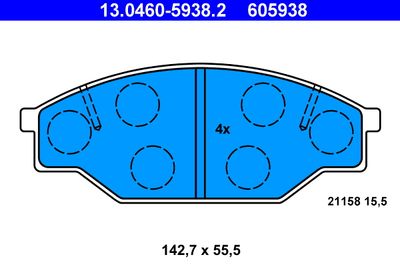 Brake Pad Set, disc brake ATE 13.0460-5938.2